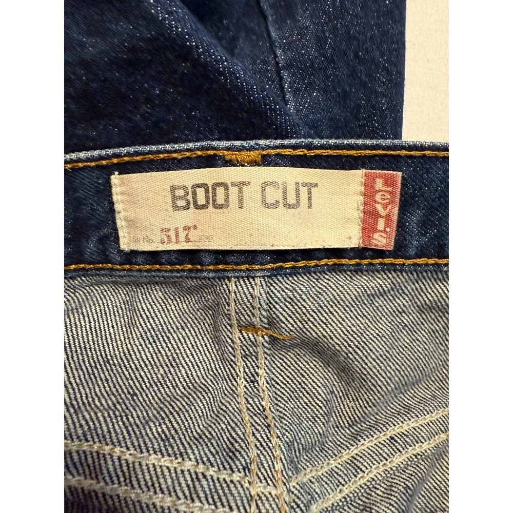 Levis 517‎ Jeans Mens 36x30 Blue Bootcut Y2K Distressed Made In Mexico Denim
